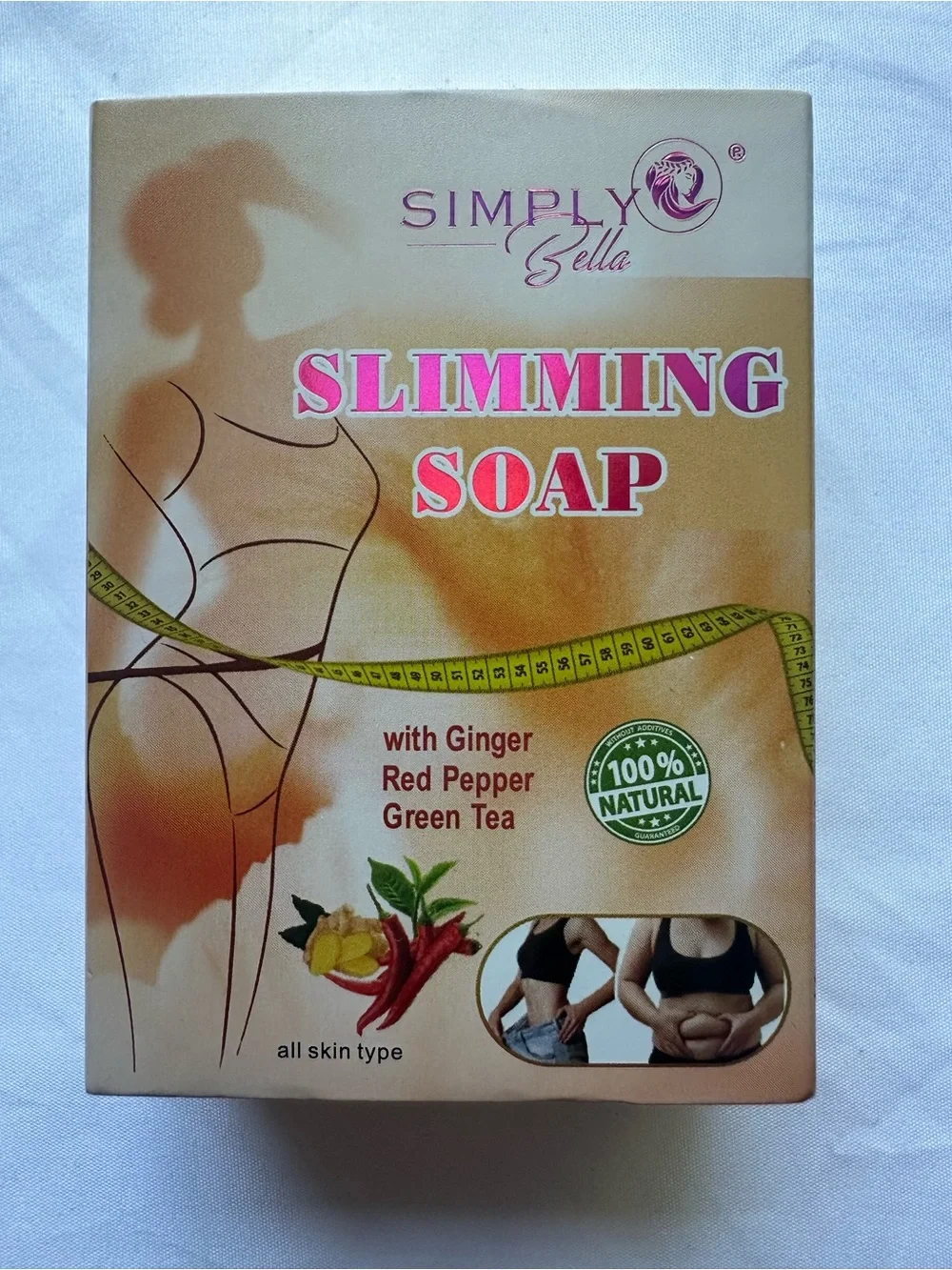 Simply Bella Slimming Soap Ginger Red Pepper Green Tea Body Bar 100g NIB